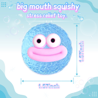 Jouet Squishy Monstre à Grande Bouche en TPR, Coloré et Moelleux, Anti-Stress, Balle à Presser, Fidget Toy Amusant, Cadeau Nouveauté pour Enfants