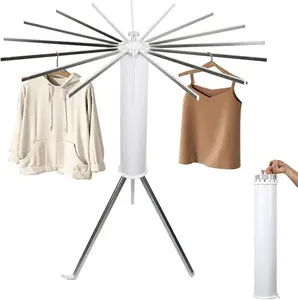 Foldable Tripod Clothes Drying Rack For Balcony Folding invisible octopus hanger Aluminum