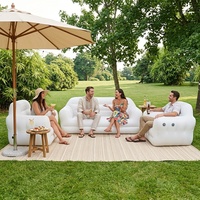 Canapé gonflable pliable en PVC, ensemble de chaises gonflables portables avec pompe pour jardin, camping en plein air, utilisation en piscine