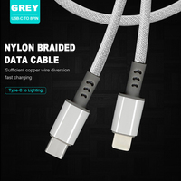 Câble Type-C vers Micro/Type-C certifié MFi, écologique, en TPE coloré, charge rapide 3A pour iPhone 14, ordinateur, Wonderphon SX-44