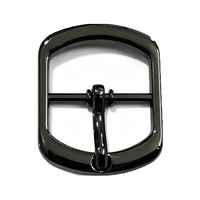 Fabricant de boucles de chaussures carrées arrondies en alliage de zinc noir électroplaqué en gros, accessoires métalliques pour chaussures