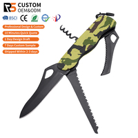 Couteau multi-outils EDC Outil multifonctionnel de survie portable en plein air Mousqueton Couteau multi-outils pliant