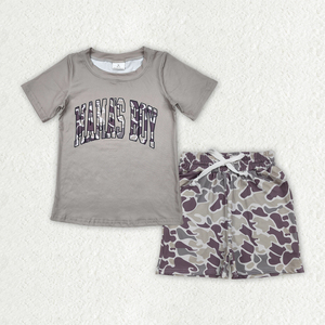 Conjunto de Ropa de 2 Piezas para Bebé Niño, Camiseta y Pantalones Cortos Casuales de Verano con Camuflaje de Caza RTS Boutique MAMA'S BOY - Product Image 2