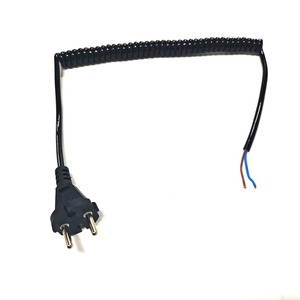 Câble d'alimentation spiralé rétractable à 2 broches EU vers extrémité dénudée, 0,75 mm², 2 conducteurs, pour appareils électroménagers - Product Image 1