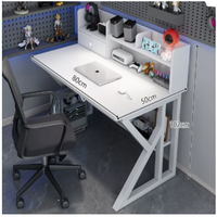 Bureau de jeu moderne en métal avec porte-gobelet et design ergonomique - Bureau d'ordinateur durable pour chambre à coucher