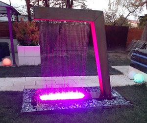 Corten Steel Outdoor Water Fountain Garden <b>Waterfall</b> Rain Curtain <b>Wall</b> Water Feature - Product Image 4