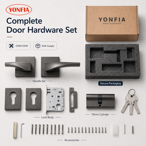 YONFIA 8041RTS <span class=keywords><strong>Poignée</strong></span> <span class=keywords><strong>de</strong></span> <span class=keywords><strong>porte</strong></span> intérieure noire <span class=keywords><strong>de</strong></span> haute <span class=keywords><strong>qualité</strong></span> avec serrure, pour salle <span class=keywords><strong>de</strong></span> bain, <span class=keywords><strong>poignée</strong></span> <span class=keywords><strong>de</strong></span> <span class=keywords><strong>porte</strong></span> fendue sur rosette noire brossée - Product Image 5