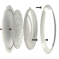Plafonnier LED ultra-plat DAMAVO 7 pouces 10W Dimmable Blanc 12-24V Conforme aux normes de sécurité Éclairage intérieur automobile