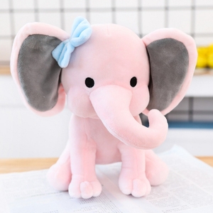 Rosa colorato grigio elefante <span class=keywords><strong>peluche</strong></span> testo personalizzato <span class=keywords><strong>grandi</strong></span> orecchie animali imbottiti cuscino giocattoli per bambini in cotone PP per compleanno - Product Image 3