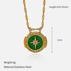 قلادة أنيقة شخصية مستديرة عملة قلب صلب مقاوم للصدأ قلادة من التيتانيوم الصلب الغامضة - Product Image 3