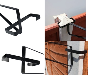 2pcs Eco-Friendly Black Durable Powder Coated Metal Garden Hanging Basket <strong>Brackets</strong> <strong>for</strong> <strong>Concrete</strong> Fence <strong>Posts</strong> Home - Product Image 1