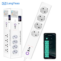 Multiprise intelligente LangYeao 20W PD EU 7-en-1, 4 prises CA à contrôle indépendant, charge rapide USB-C, compatible Home Assistant