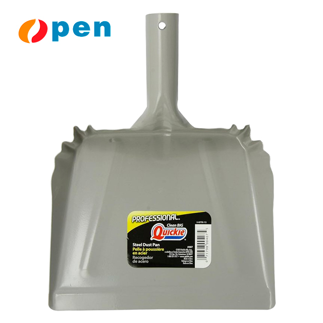 Modern Short Handle Black Steel Dustpan