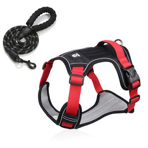 犬用ハーネス無し引き調節可能ソフトパッド反射オックスフォードノーチョークペットベスト - Product Image 5