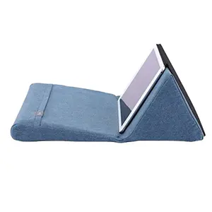 M416 penutup Denim Tablet komputer, dudukan bantal lipat mudah dibawa buku membaca Tablet Lap bantal