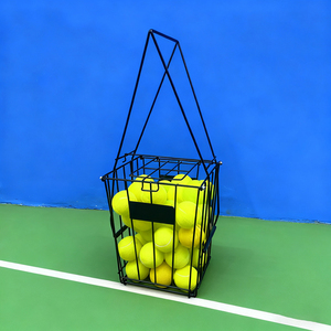 Chariot de rangement portable pour balles de pickleball et de tennis, avec ramasseur de balles et panier - Product Image 3