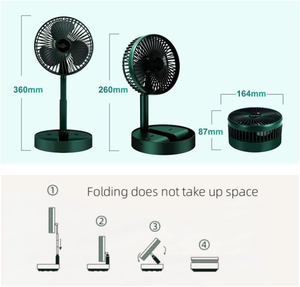 Ventilateur de bureau portable pliable 1200 mAh, rechargeable, silencieux, à puissance de vent élevée, 3 vitesses, avec angle réglable, vente en gros - Product Image 5