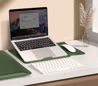 Venta al por Mayor de Bolsas para Computadora Portátiles Verdes, Bonitas y Modernas de PU Suave, Funda Protectora para Laptop con Borde Reforzado, Bolsa para Laptop Negra