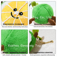 Nouveau Design professionnel avec porte-clés en peluche citron pour sacs femmes mignon porte-clés fruits mous jouet en peluche personnalisé