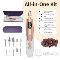 Nieuwe Mini Draadloze Pen Nagelboormachine Oplaadstation Elektrische Nagelboormachine Draadloos met Reistas 10 Vervangende Nagelbits