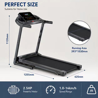 Cinta de Correr Plegable de 2.5HP con Logotipo Personalizado y Marca Privada ZB-HTD-17, Máquina Eléctrica para Correr con Capacidad de Carga de 150kg, Equipo de Fitness para Gimnasio en Casa, OEM