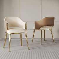 Chaises de salle à manger les plus populaires, design moderne minimaliste, hôtel, villa, chaise en acier inoxydable doré, restaurant, chaise en cuir de loisirs