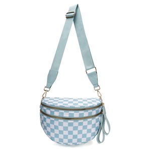 Sacs banane à carreaux pour femmes, sac bandoulière en nylon, grande sacoche banane, sac ceinture ample surdimensionné, sac à main spacieux à carreaux - Product Image 5