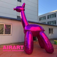 Décoration de parc de jardin Sculpture de girafe violette de grande taille Jouet gonflable, animaux de girafe gonflés pour décoration de soirée dansante