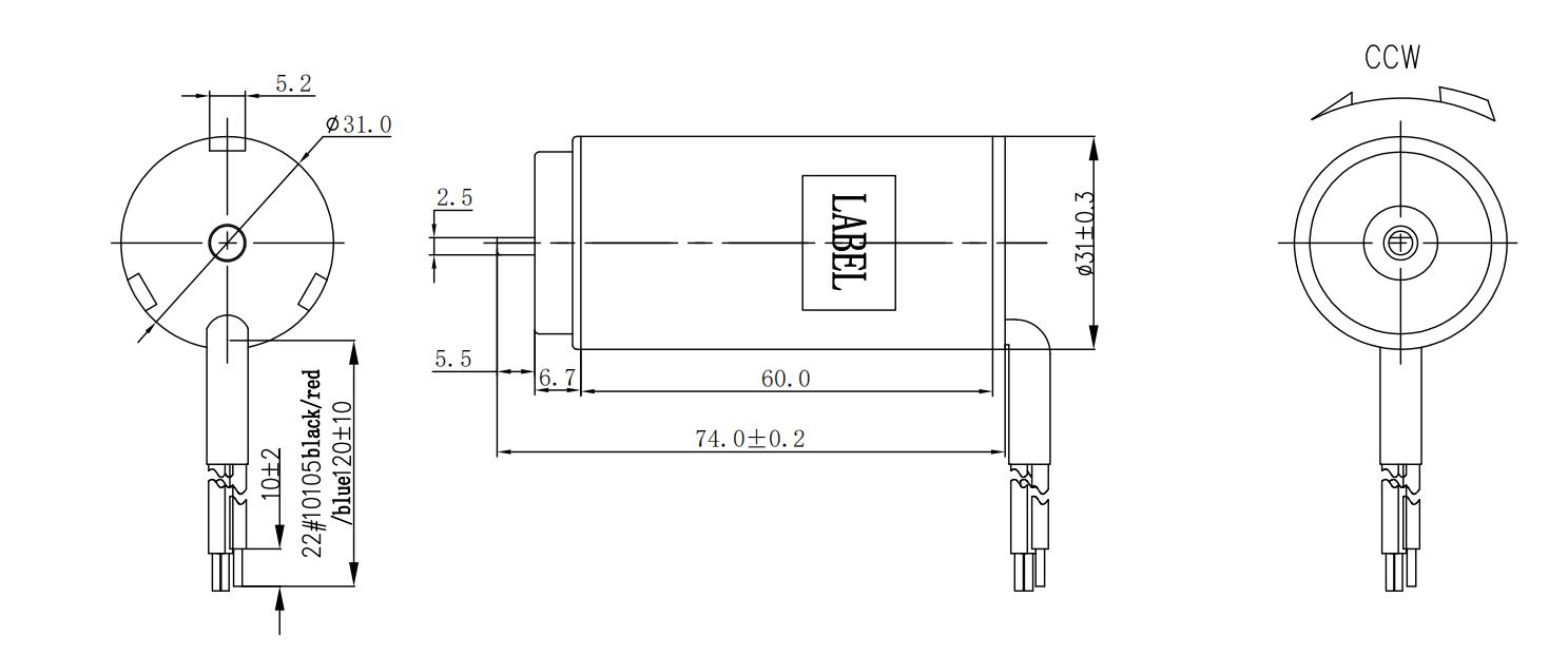 18000rpm Brushless DC Motor 24v Ccw Brushless Motor For Electric Fan