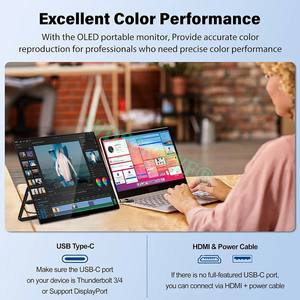 Moniteur à <span class=keywords><strong>écran</strong></span> tactile IPS FHD portable de 14/15 pouces haute luminosité pour ordinateur portable pour les jeux et la résolution 1200p - Product Image 3