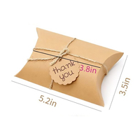 Boîte à oreiller en carton kraft recyclé en gros, emballage pour macarons et bonbons, boîte cadeau en forme d'oreiller