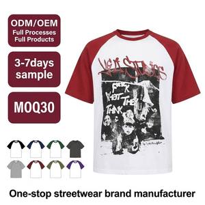 เสื้อยืดแร็กแลนพิมพ์ลายกราฟิกตามสั่ง ผ้าฝ้าย 100% สไตล์สตรีทแวร์ ยูนิเซ็กส์ เสื้อยืดผู้ชาย แต่งขอบตัดสีด้านหน้า - Product Image 1