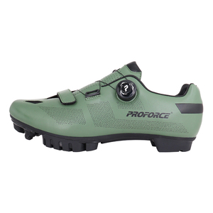 Zapatillas de ciclismo para hombre, color verde, microfibra en la parte superior, forro de malla transpirable, suela de goma EVA, ajuste atlético, calzado para bicicleta de montaña MTB. - Product Image 1