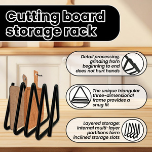 Metal Triangle Cutting Board Storage <b>Rack</b> Multi Slots Kitchen Pot Lid Dish <b>Plate</b> Organizer Drying Holder - Product Image 6