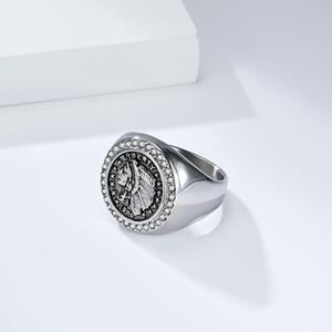 Vintage Punk vikingo hombres joyería con incrustaciones de circón joyería impermeable lujo oro Signet diamante anillo personalizado 316L - Product Image 6