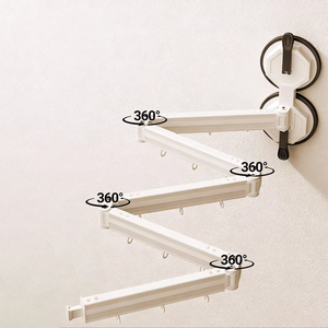 Anti-Durchhängen Wiederverwendbare Edelstahl-Doppel-Saugnapf 360° Drehbare 2/3/4/5-fach Faltbare Bohrfreie Duschvorhangstangen - Product Image 1