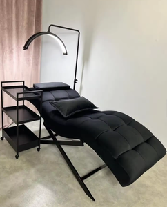 Muebles Modernos para Salón de Belleza, Cama de Spa Facial de Cuero Rosa, Base de Acero Inoxidable, Cama para Pestañas, Cama de Belleza Curva - Product Image 5