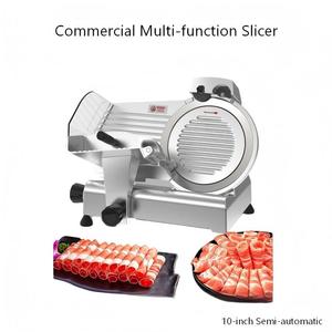 Trancheuse commerciale semi-automatique de 10 pouces pour viande congelée, rouleaux de mouton et rouleaux de bœuf (110V) Fonctionnement semi-automatique pour C - Product Image 4