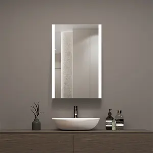 发光二极管新设计淋浴防水智能聚氯乙烯壁挂式铝现代豪华储物梳妆台浴室镜柜