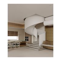 Escalier d'intérieur en colimaçon de luxe Design moderne en bois de chêne américain avec escalier incurvé en verre circulaire en acier inoxydable
