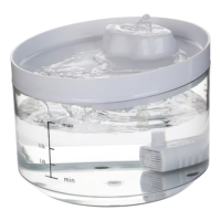 Fontaine à eau intelligente pour animaux de compagnie, en plastique, à circulation d'eau fraîche, distributeur automatique d'eau pour chat, 2,2 L, protection contre la marche à sec, transparente