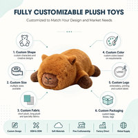 Boneka Kapibara Trendi, Mainan Plush Cokelat Lembut, Boneka Isi Dakron Posisi Berbaring untuk Dekorasi Rumah Modern dan Ide Hadiah Liburan Anak