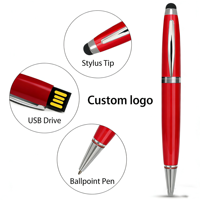 Clé USB promotionnelle en forme de stylo avec pointe tactile, logo personnalisé, clé USB en forme de stylo avec écriture fluide au toucher