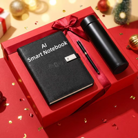 Carnet en cuir réutilisable amélioré par l'IA avec reliure à anneaux, design rétro, journal personnalisé imprimé pour promotion en entreprise