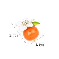Frisse witte Gardenia bloem broche speld pakjas broches accessoires mode exquisiete emaille fruit oranje broche voor vrouwen