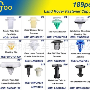 OAUTOO 189Pcs Land Rover Fastener <b>Clip</b> Assortment Interior Exterior <b>Trim</b> <b>Clips</b> Repair Kit - Product Image 4