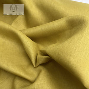 Listo para enviar, venta al por mayor, 195GSM, 100%, tela de lino puro para camisa, sofá, pantalones, pantalones, blanco, Lino teñido liso Natural, nulo - Product Image 4