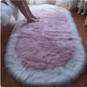 Large Size Fluffy Bedspread, Home Decorative Thicker Fabric Sheepskin Rugs Jacquard Faux Fur Rug Shag Faux Fur Carpets/