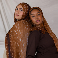 Châle léger en coton Sharut 130 couleurs VELA personnalisé Dubaï pour femmes musulmanes, foulard hijab respirant en modal imprimé fauve marron 2026