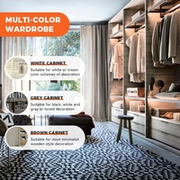 Nouveau Produit Ajouté Armoire de Chambre de Luxe en Mélaminé, Contreplaqué et OSB avec Carcasse en Bois, Poignée Métallique et Tiroirs